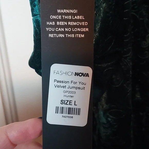 Fashion Nova Velvet Jumpsuit in Hunter - Picture 12 of 16